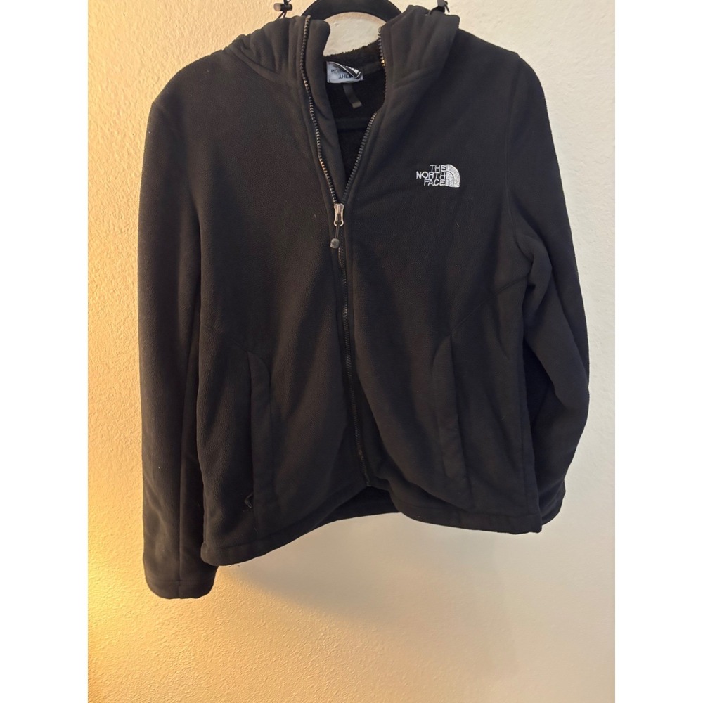 The North Face Mens XL Black Full Zip Fleece Sherpa Lined Hooded Jacket A1172